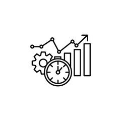 Time management, analysis, analytic, data, efficiency, information icon. Element of time management icon. Thin line icon for website design and development, app development
