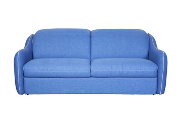 Isolated contemporary blue sofa