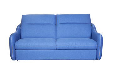 Isolated contemporary blue sofa