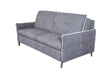 Isolated contemporary grey sofa