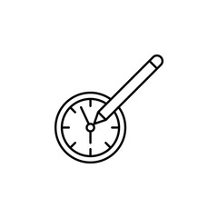 Time management, time, click, hour, pen icon. Element of time management icon. Thin line icon for website design and development, app development. Premium icon