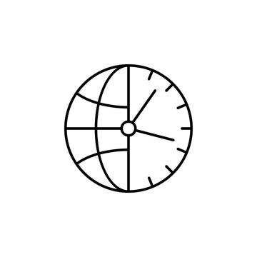 Time management, worldwide icon. Element of time management icon. Thin line icon for website design and development, app development. Premium icon