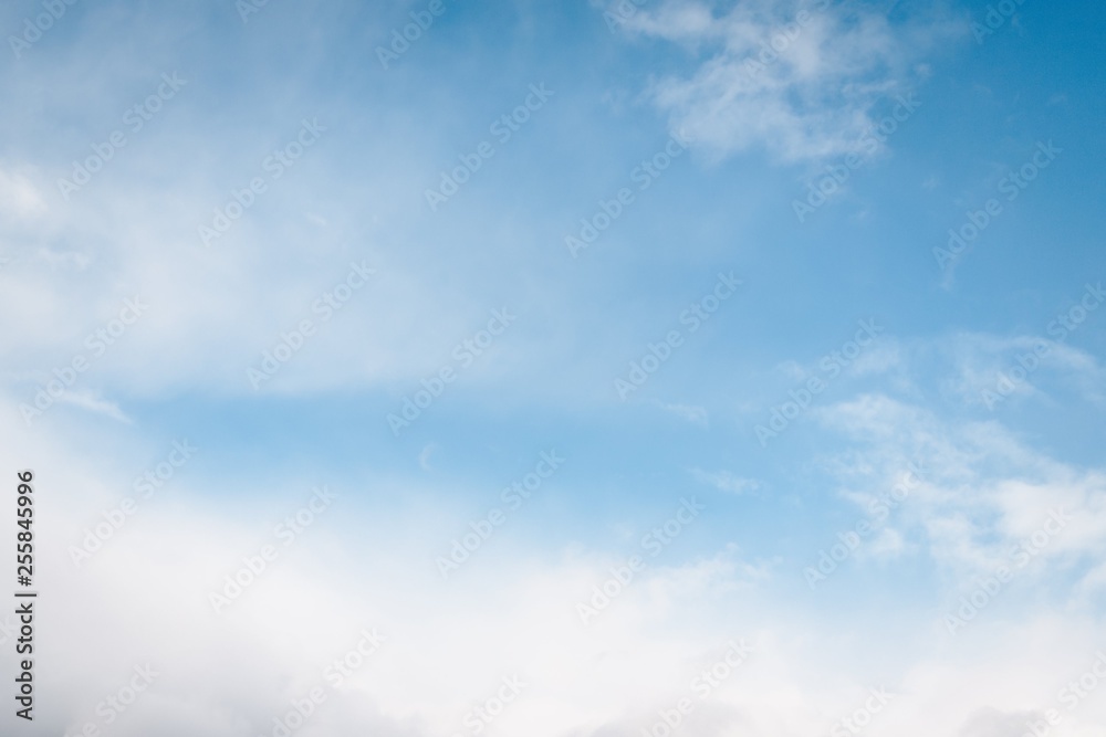 Wall mural Beautiful white blue sky. Soft and gentle