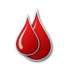 Obraz premium Red blood drop icon. Vector illustration.