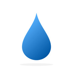 Blue water drop icon. Vector illustration.