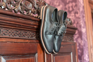pair of shoes of groom