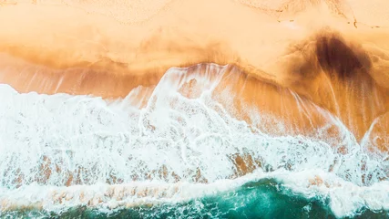 Keuken spatwand met foto Aerial View of Waves and Beach of Bells Beach Australia © Judah