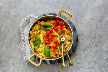 Fried potato with onion