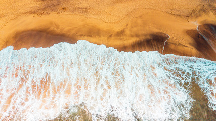 Aerial View of Waves and Beach of Bells Beach Australia