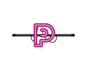 neon light letter isolated icon