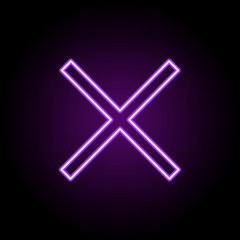 cross sign icon. Elements of Web in neon style icons. Simple icon for websites, web design, mobile app, info graphics