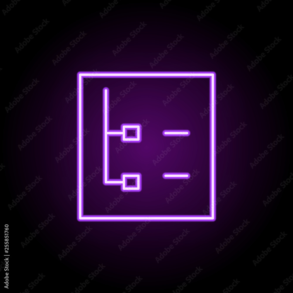 Poster line tree icon. elements of web in neon style icons. simple icon for websites, web design, mobile ap