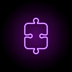 Obraz premium puzzle icon. Elements of Web in neon style icons. Simple icon for websites, web design, mobile app, info graphics