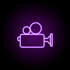 Video camera icon. Elements of Web in neon style icons. Simple icon for websites, web design, mobile app, info graphics