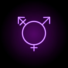 transgender sign icon. Elements of Web in neon style icons. Simple icon for websites, web design, mobile app, info graphics