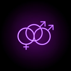 bisexual sign icon. Elements of Web in neon style icons. Simple icon for websites, web design, mobile app, info graphics