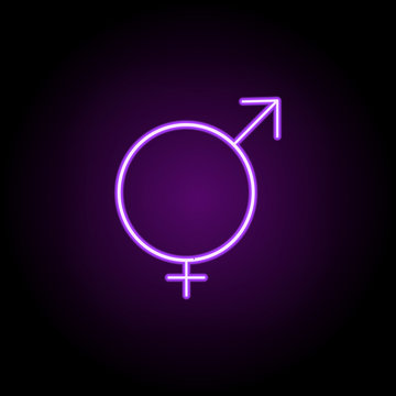 Intersex Sign Icon. Elements Of Web In Neon Style Icons. Simple Icon For Websites, Web Design, Mobile App, Info Graphics