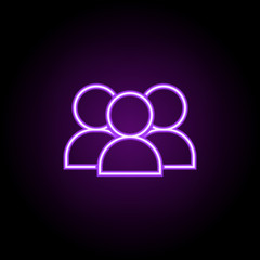 group icon. Elements of Web in neon style icons. Simple icon for websites, web design, mobile app, info graphics