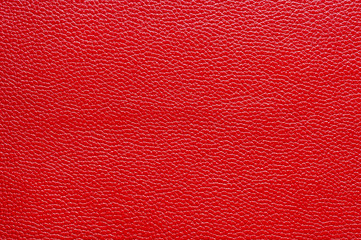 Red leather for manufacturing of shoes, clothes, bags and other fashion accessories, high quality natural seamless material sample, textured background, top view - 255852715