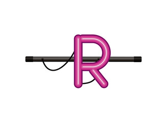 neon light letter isolated icon