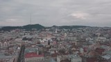 Aerial City Lviv, Ukraine. European City. Popular areas of the town