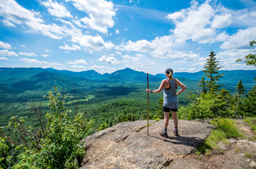 Hiking mount van hoevenberg in the adirondack mountains near Lake Placid NY