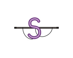 neon light letter isolated icon