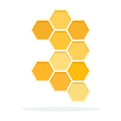 Honeycomb vector flat material design isolated object on white background.