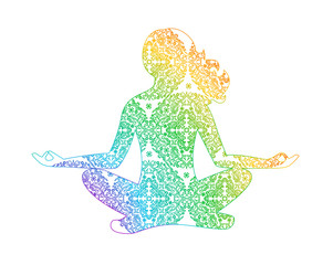  Illustration - mandala in the color of the rainbow on the theme of love and friendship.