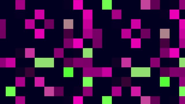 Abstract pixel block moving background. New quality universal motion dynamic animated retro vintage colorful joyful dance music video footage