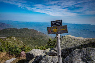 Trail marker signs at Whiteface Mountain