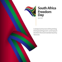 South Africa Freedom Day Flag Vector Template Design Illustration