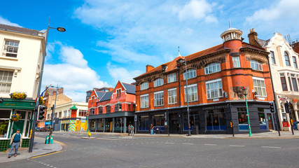 View of architecture and buildings of Liverpool city centre 