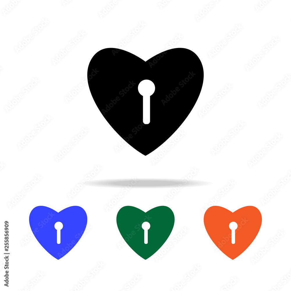 Poster castle in the shape of a heart icon. elements of simple web icon in multi color. premium quality gra