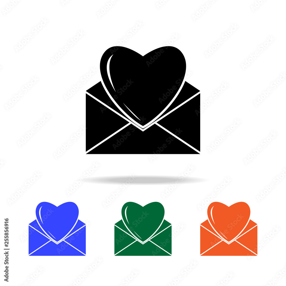 Poster heart in an envelope icon. elements of simple web icon in multi color. premium quality graphic desig