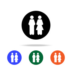 man and woman in a circle icon. Elements of simple web icon in multi color. Premium quality graphic design icon. Simple icon for websites, web design, mobile app, info graphics