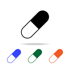 pill icon. Elements of simple web icon in multi color. Premium quality graphic design icon. Simple icon for websites, web design, mobile app, info graphics