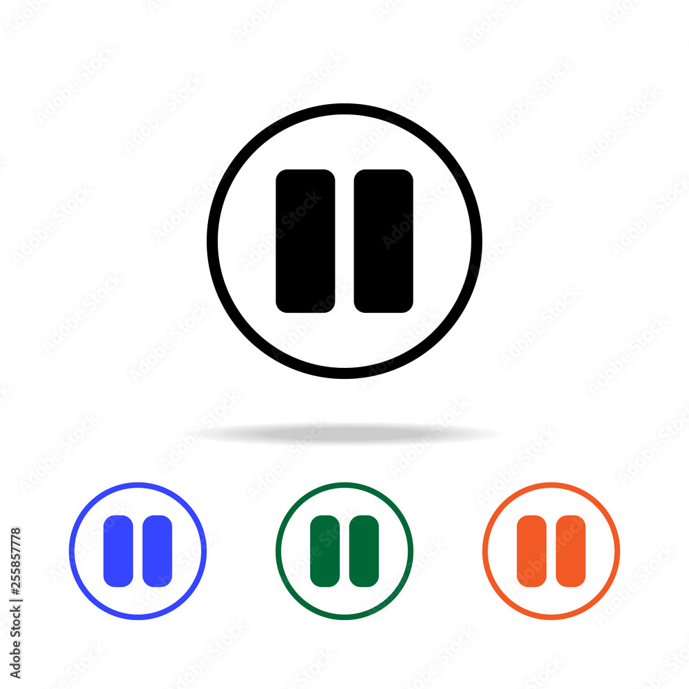 Poster pause sign icon. elements of simple web icon in multi color. premium quality graphic design icon. si