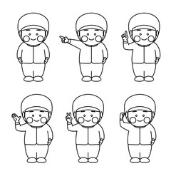 女性食品工場ポーズセット