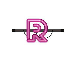 neon light letter isolated icon