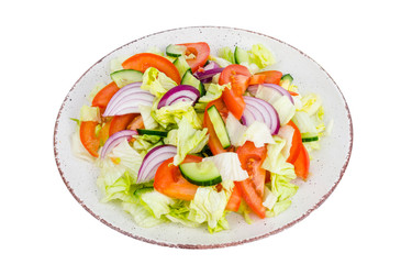 Salad from fresh spring vegetables, dietary dish.