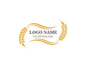 Obraz premium Agriculture wheat Logo Template vector icon