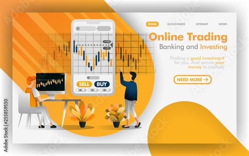Forex Online Trading Banking Investment Vector Illustration - 