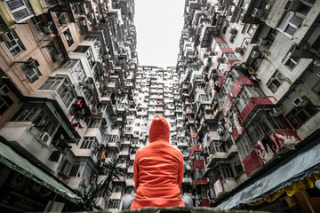people under the high buildings