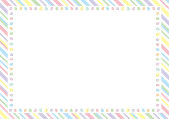 イースターエッグ　フレーム　ストライプ背景