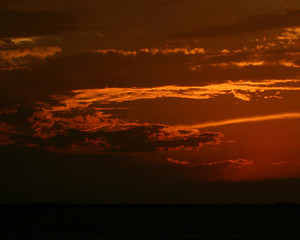 sunset over lake