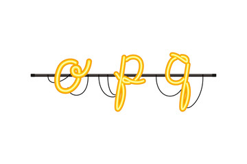 alphabet in neon light isolated icon