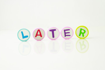 Alphabet printed on the round shape eraser background