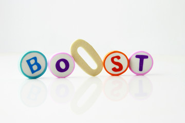 Alphabet printed on the round shape eraser background