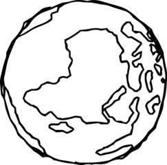 Monochrome Rough sketch of the earth